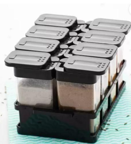 Compact 6-in-1 Spice Storage Container Set with Rotating Stand