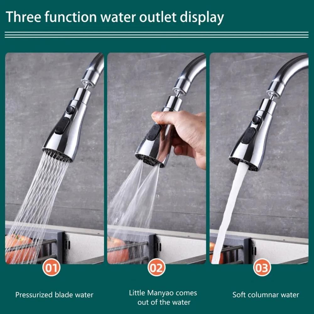 3 Modes Kitchen Sink Faucet – Rotatable Splash-Proof Tap