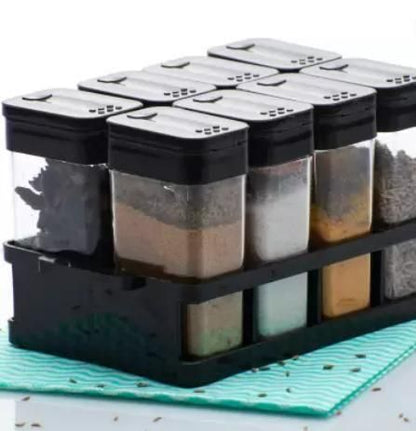 Compact 6-in-1 Spice Storage Container Set with Rotating Stand